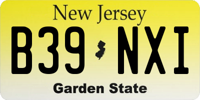 NJ license plate B39NXI