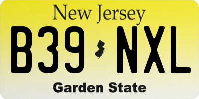 NJ license plate B39NXL