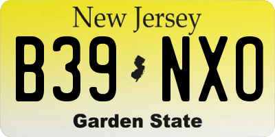 NJ license plate B39NXO
