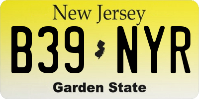NJ license plate B39NYR