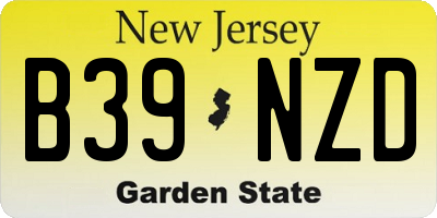 NJ license plate B39NZD