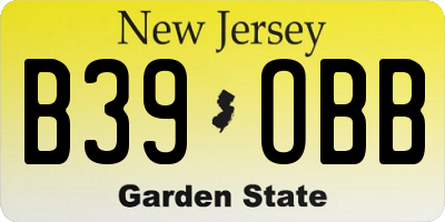 NJ license plate B39OBB