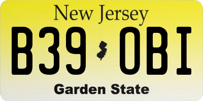 NJ license plate B39OBI