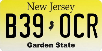 NJ license plate B39OCR