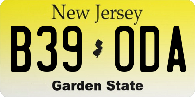 NJ license plate B39ODA