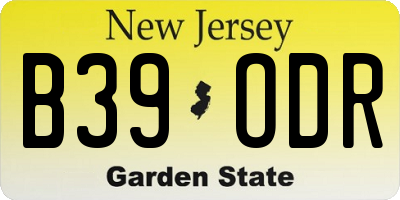 NJ license plate B39ODR