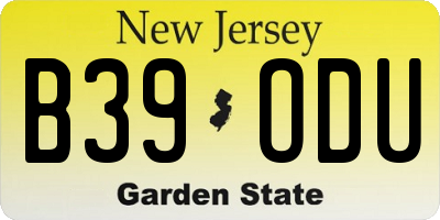 NJ license plate B39ODU