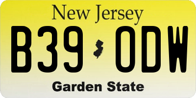 NJ license plate B39ODW