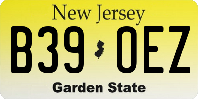 NJ license plate B39OEZ