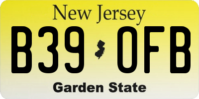NJ license plate B39OFB