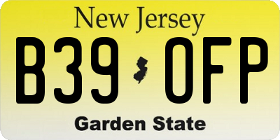 NJ license plate B39OFP