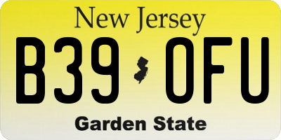 NJ license plate B39OFU