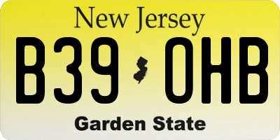 NJ license plate B39OHB