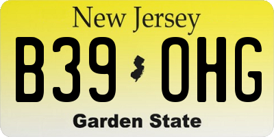 NJ license plate B39OHG