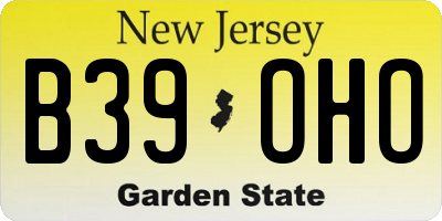 NJ license plate B39OHO