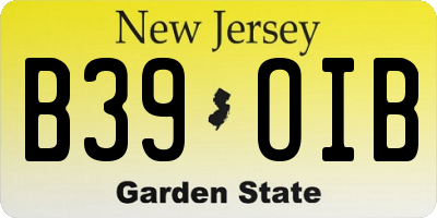 NJ license plate B39OIB