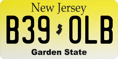 NJ license plate B39OLB