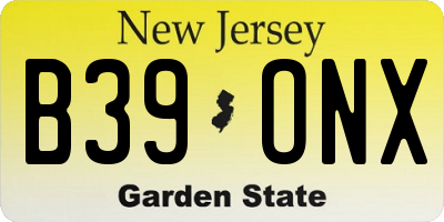 NJ license plate B39ONX
