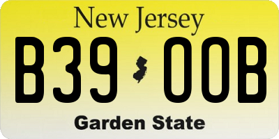 NJ license plate B39OOB