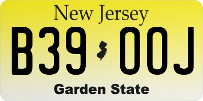 NJ license plate B39OOJ