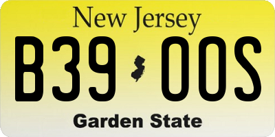 NJ license plate B39OOS
