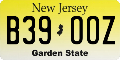 NJ license plate B39OOZ