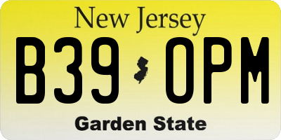 NJ license plate B39OPM