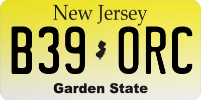 NJ license plate B39ORC