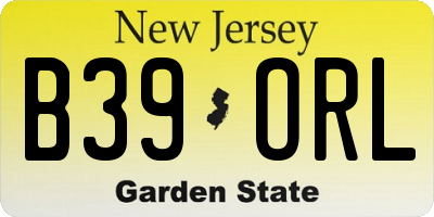 NJ license plate B39ORL