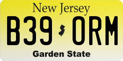 NJ license plate B39ORM