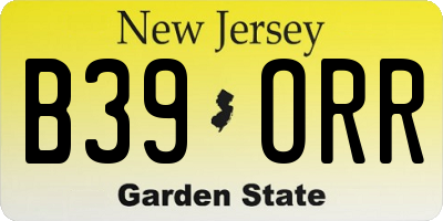 NJ license plate B39ORR