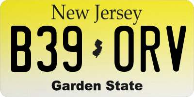 NJ license plate B39ORV