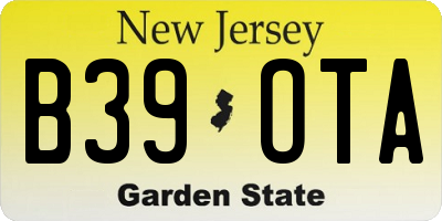 NJ license plate B39OTA