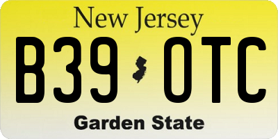 NJ license plate B39OTC