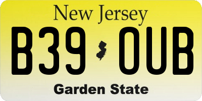 NJ license plate B39OUB