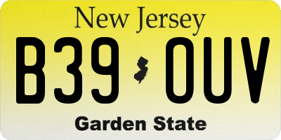 NJ license plate B39OUV