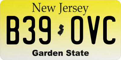 NJ license plate B39OVC