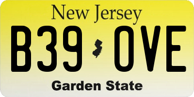 NJ license plate B39OVE