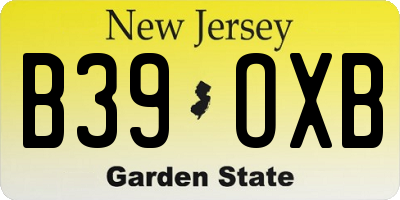 NJ license plate B39OXB