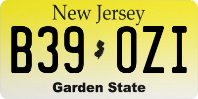 NJ license plate B39OZI