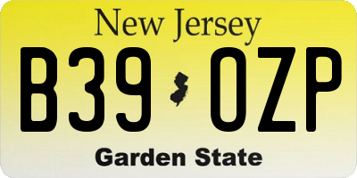 NJ license plate B39OZP
