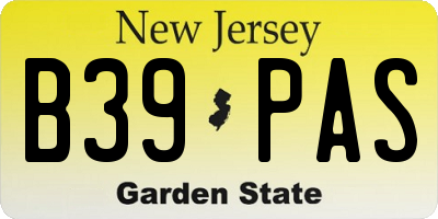 NJ license plate B39PAS