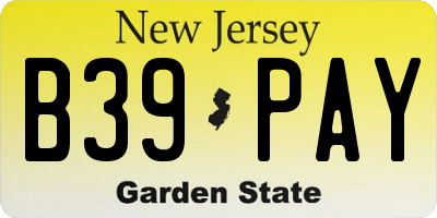 NJ license plate B39PAY