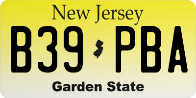 NJ license plate B39PBA