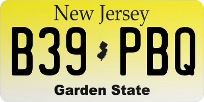 NJ license plate B39PBQ