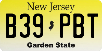 NJ license plate B39PBT