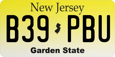 NJ license plate B39PBU