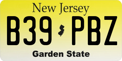 NJ license plate B39PBZ