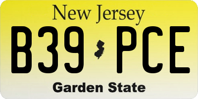 NJ license plate B39PCE