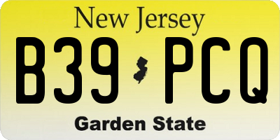 NJ license plate B39PCQ